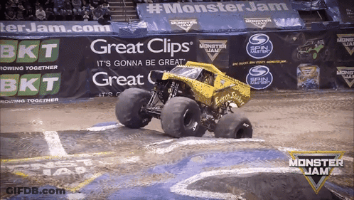 Monster Truck Driving At Monster Jam GIF