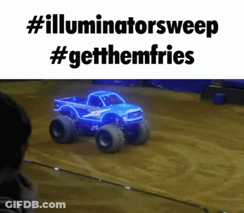 Monster Truck On Dirt Track #Illuminatorsweep #Getthemfries GIF
