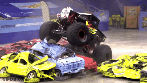 Monster Truck With Hot Wheels GIF
