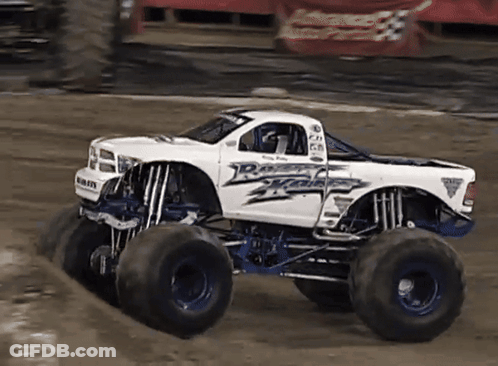 Monster Truck With Raptor GIF