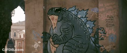 Monster Wall Saying Punch Punch Punch GIF