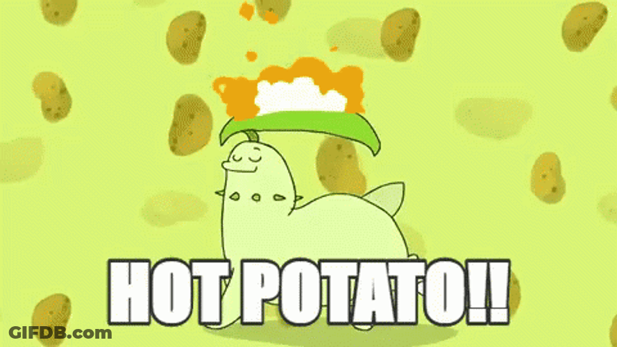 Monster Want To Eat Hot Potato GIF