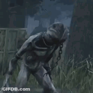 Monster With Chains In Dark Forest GIF