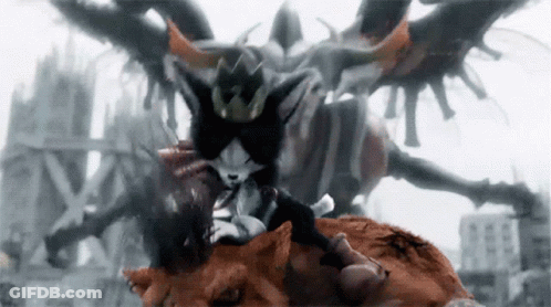 Monster With Crown Attacking Fox GIF