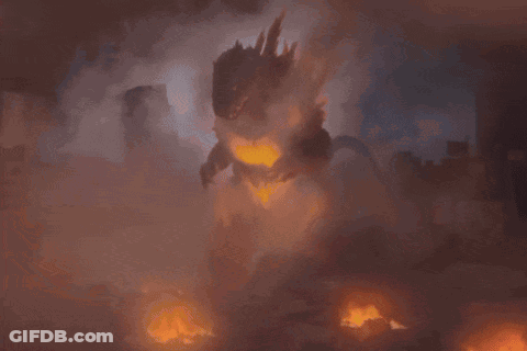 Monster With Fire Coming Out Of Chest GIF