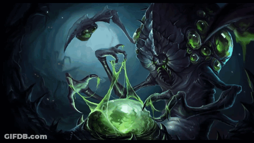 Monster With Green Eyes And Green Sphere GIF