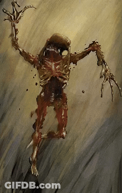 Monster With Hat Painting GIF