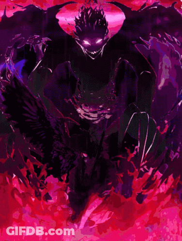 Monster With Horns And Bird GIF