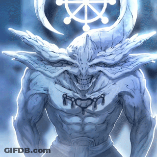 Monster With Horns And Heart Necklace GIF