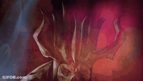 Monster With Horns And Skull GIF