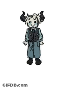 Monster With Horns And Skull On Head GIF