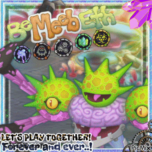Monster With Let's Play Together Forever And Ever GIF