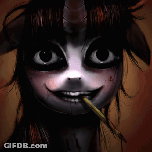 Monster With Pencil In Mouth GIF
