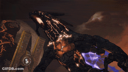 Monster With Purple Lightning Bolt GIF