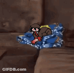 Monster With Red Eyes And Hat GIF