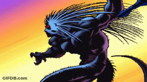 Monster With Red Eyes And Long Hair GIF