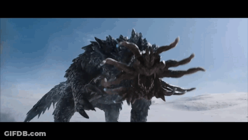 Monster With Tentacles Standing In Snow GIF