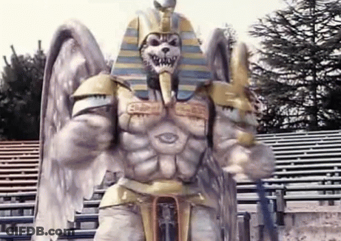 Monster With Wings And Pharaoh Costume GIF