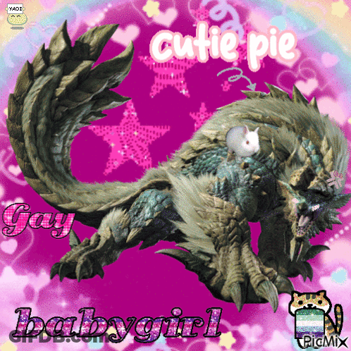 Monster With Words Cutie Pie Gay Babygirl GIF