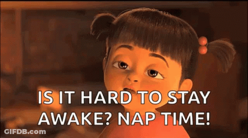 Monsters Inc Character Asking Is It Hard To Stay Awake Nap Time GIF