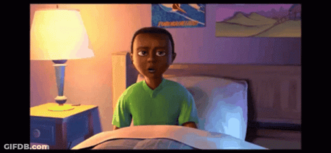 Monsters Inc Character In Bed Confused GIF