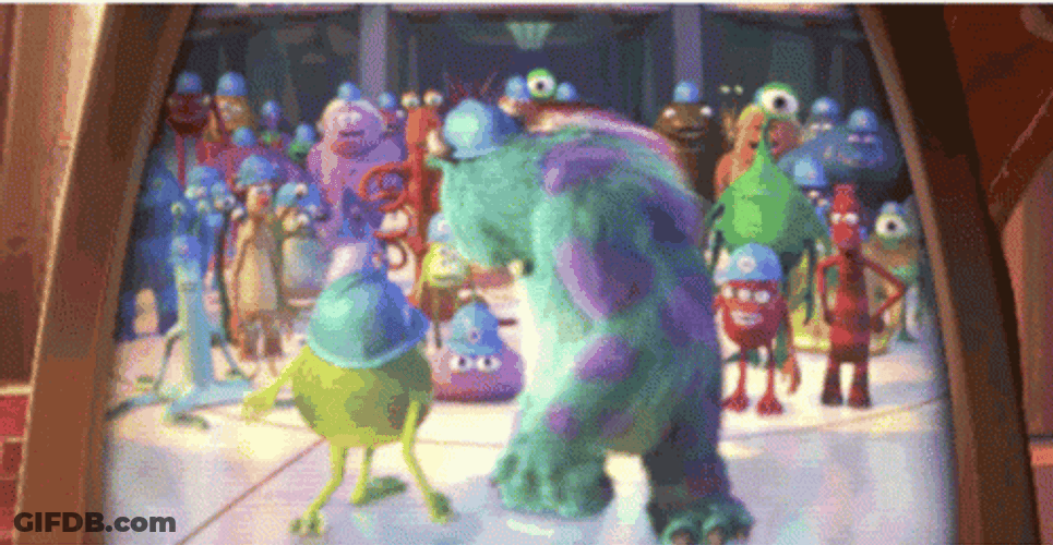 Monsters Inc Character In Front Of The Mirror GIF