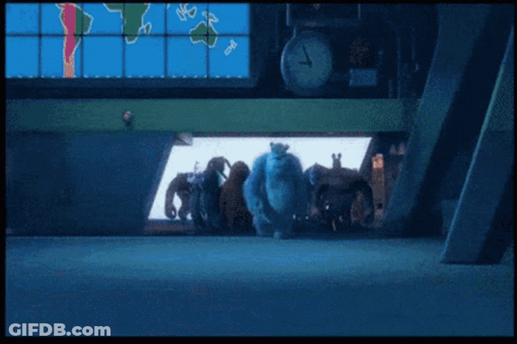 Monsters Inc Characters Ready To Fight GIF