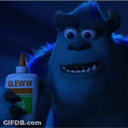Monsters Inc James Holding A Glue GIF