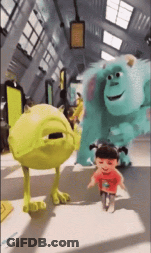 Monsters Inc Mike Wazowski Sulley Boo Dancing GIF