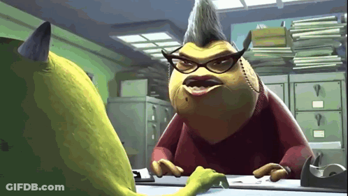 Monsters Inc Monster Talking To Woman GIF