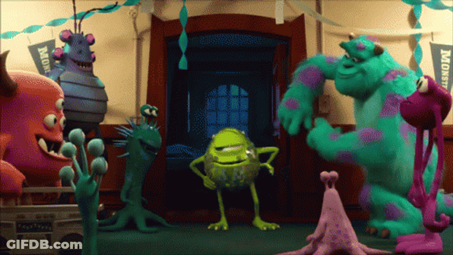 Monsters Inc Team Having A Party GIF