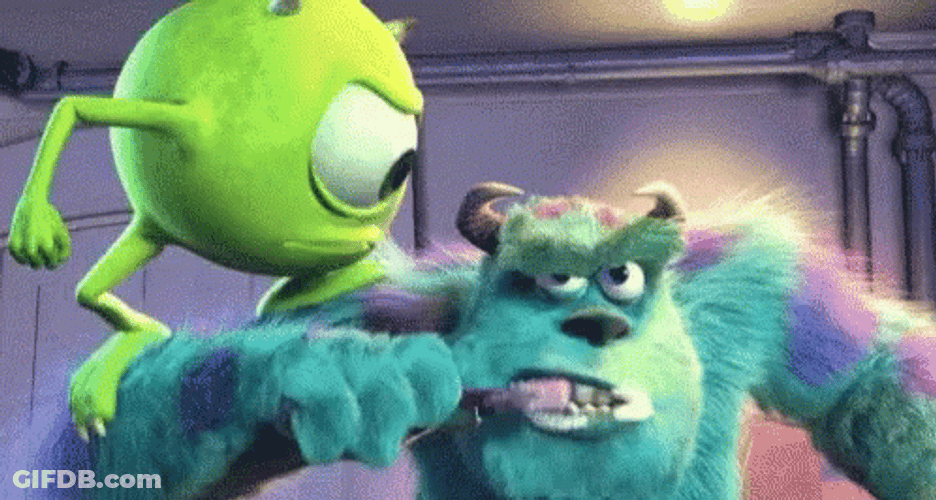 Monsters University Angry Mike Wazowski Sulley Toothbrush GIF