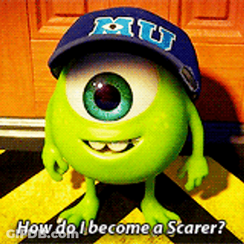 Monsters University Cute Mike Wazowski Scarer GIF