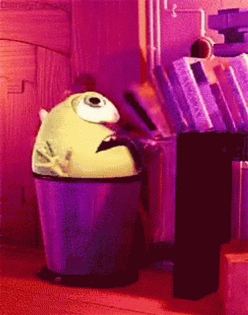 Monsters University Funny Mike Wazowski Eating Books GIF