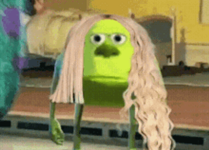 Monsters University Funny Mike Wazowski Wig Meme GIF