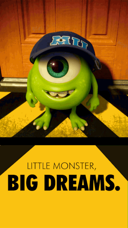 Monsters University Little Cute Monster Mike Wazowski Dreams GIF
