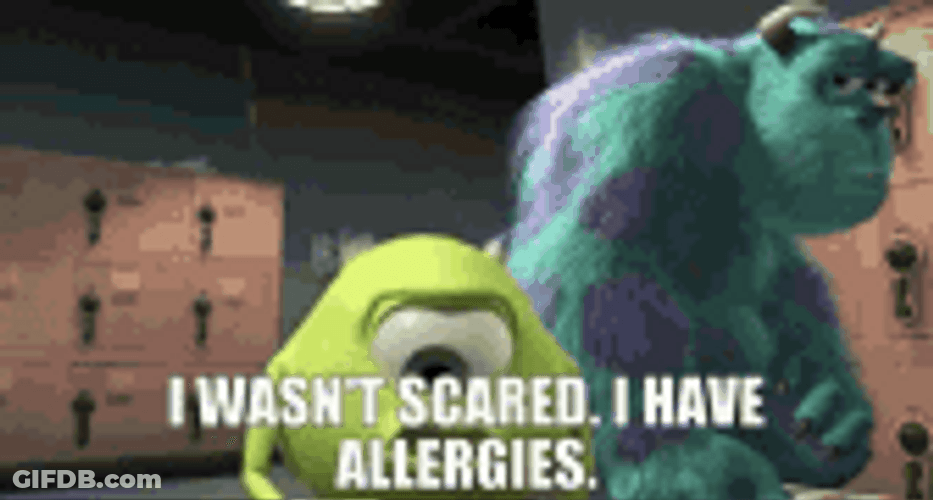 Monsters University Mike Wazowski Sulley I Have Allergies GIF