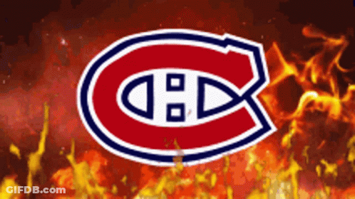 Montreal Canadiens Logo Surrounded By Fire GIF