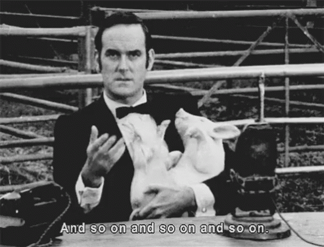 Monty Python Petting Pig Run Away GIF