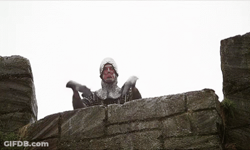 Monty Python Run Away Head Taps GIF