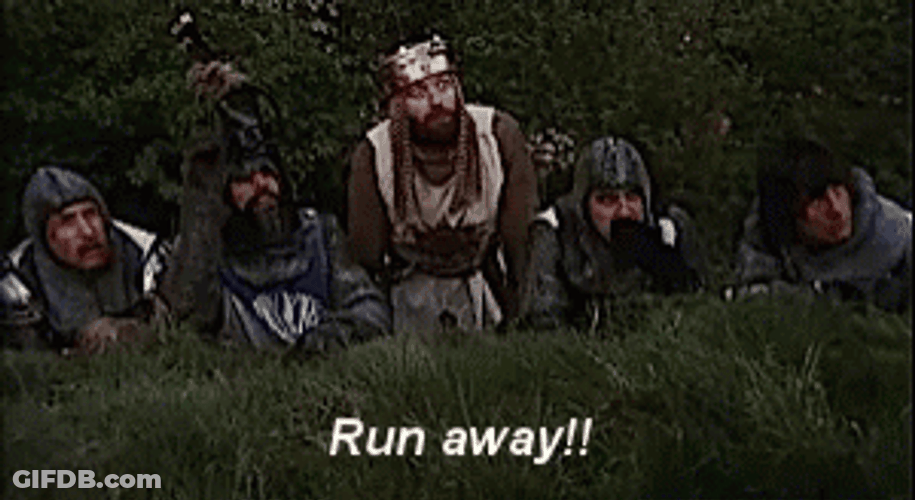 Monty Python Run Away Now GIF