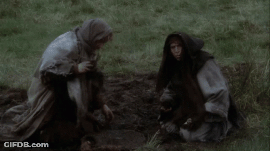 Monty Python Run Away Putting Soil GIF