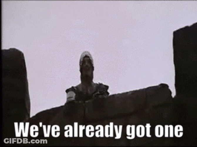 Monty Python Taunting French Guard GIF
