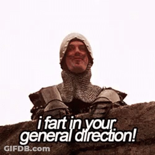 Monty Python Tower Guard Mocking The Enemy GIF