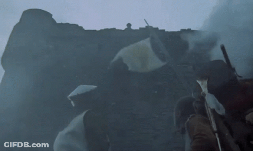 Monty Python Troops Amid Smoke GIF