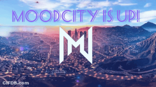 Moodcity Advertisement City And Mountains GIF