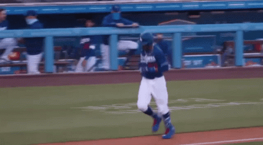 Mookie Betts Running To Teammates GIF