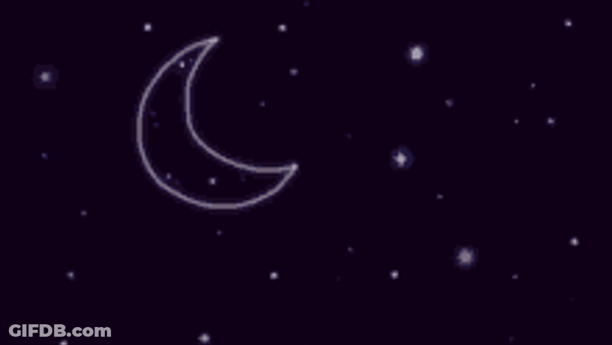 Moon Light Stars Sparkle Night Aesthetic GIF