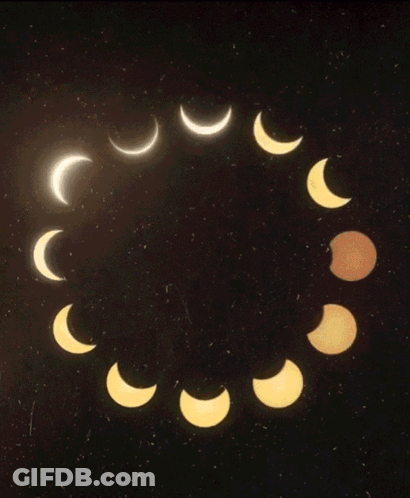 Moon Phases In Night Sky GIF