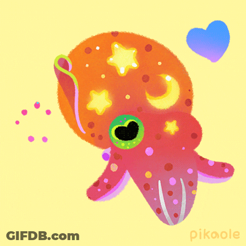 Moon Star Squid GIF